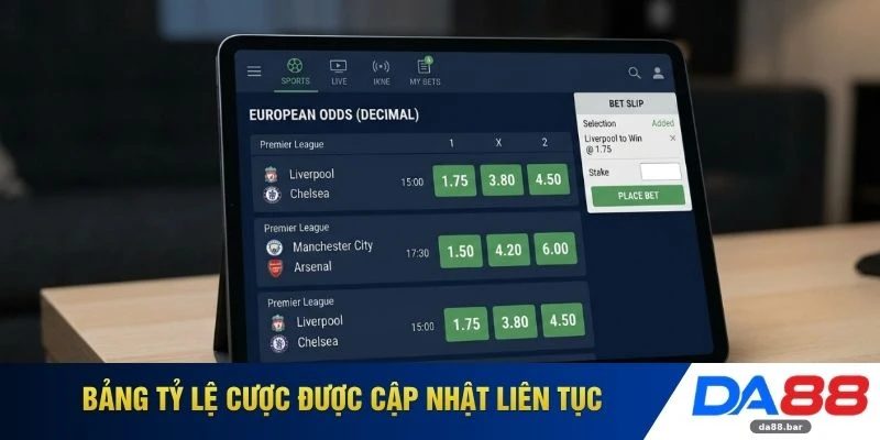 Kèo Châu Âu - Công Thức Soi Kèo Bất Bại Cập Nhật Mới 2026 2 Bảng tỷ lệ cược được cập nhật liên tục