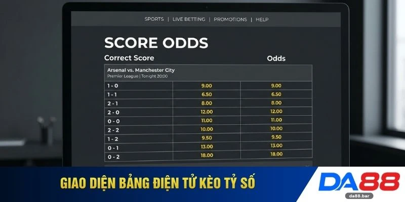 Kèo Tỷ Số - Cẩm Nang 3 Bí Quyết Dự Đoán Bách Phát Bách Trúng 2 Giao diện bảng điện tử kèo tỷ số